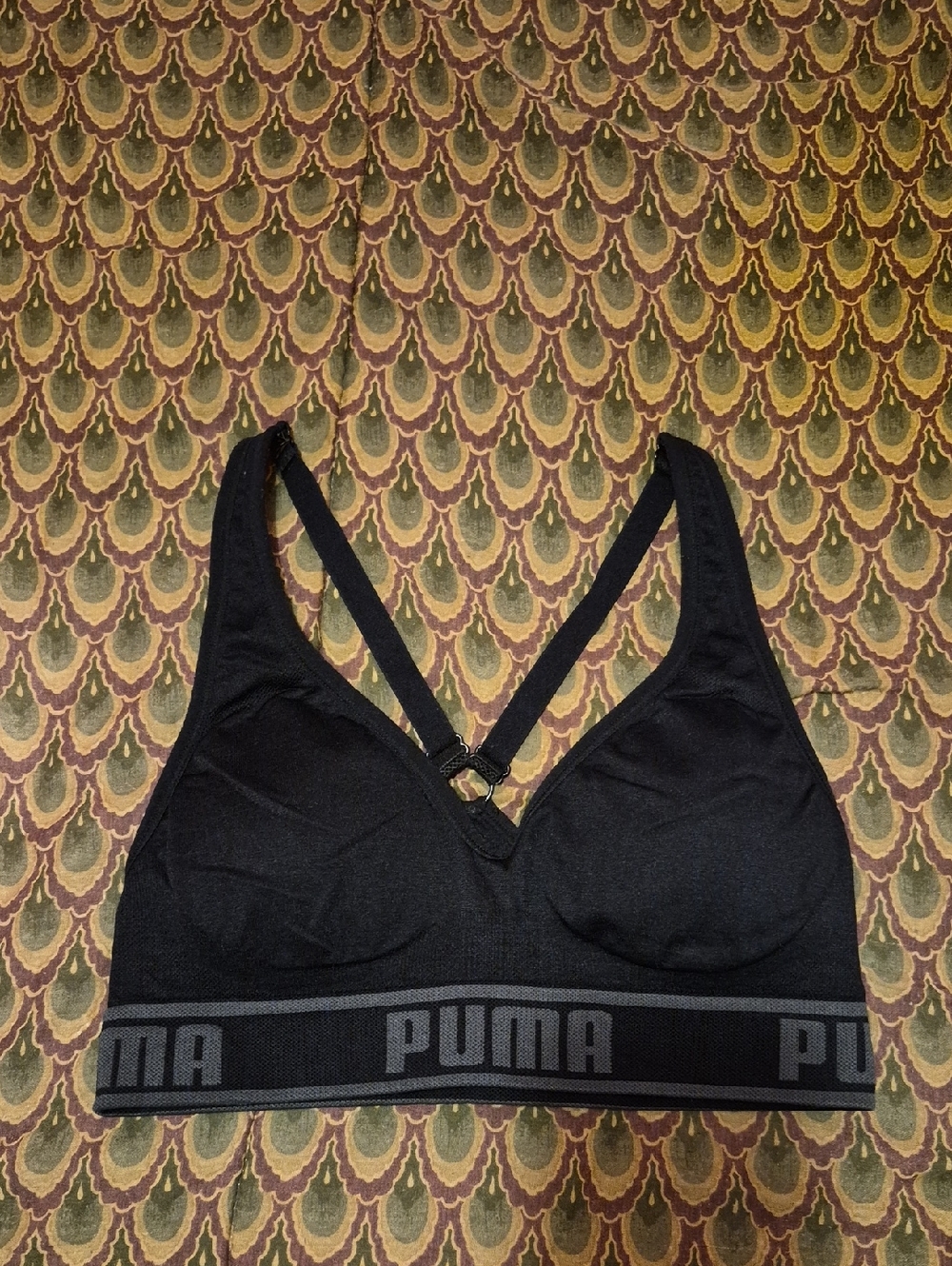 Puma Black Racerback Seamless Sports Bralette